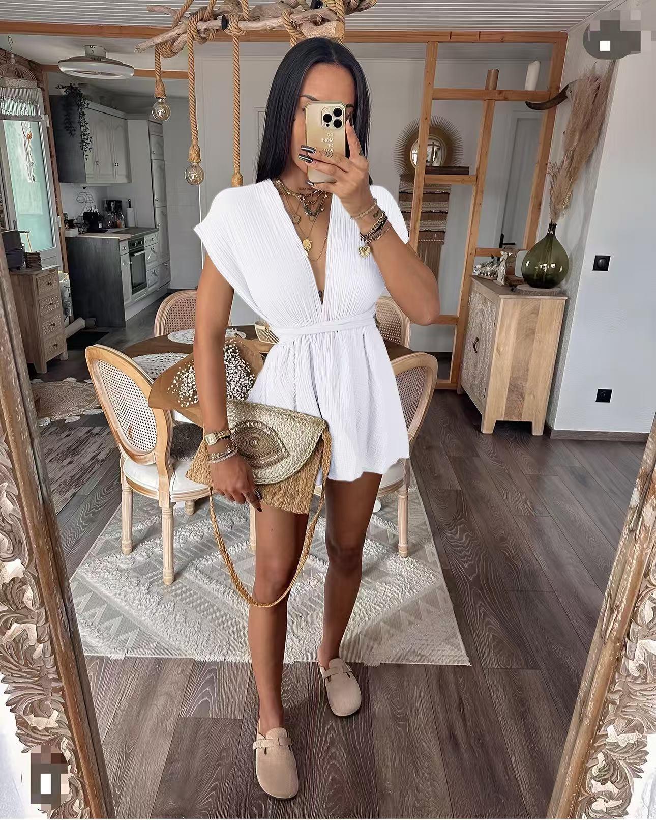 Combishort BAYLA en gaze de coton multi position