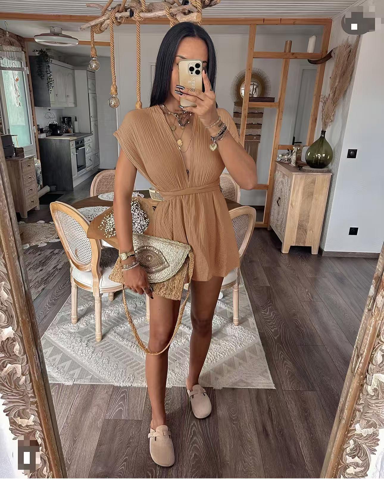 Combishort BAYLA en gaze de coton multi position