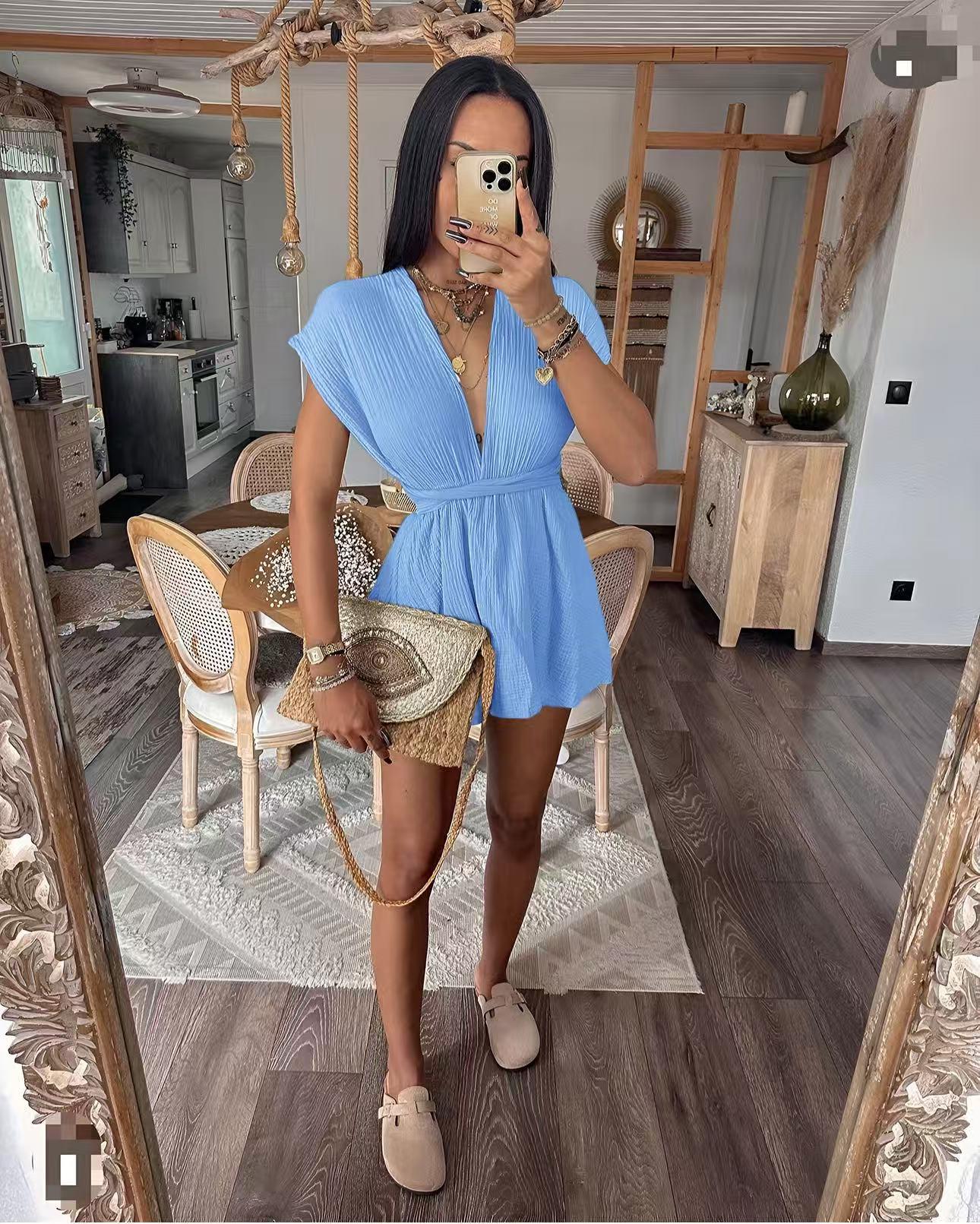 Combishort BAYLA en gaze de coton multi position
