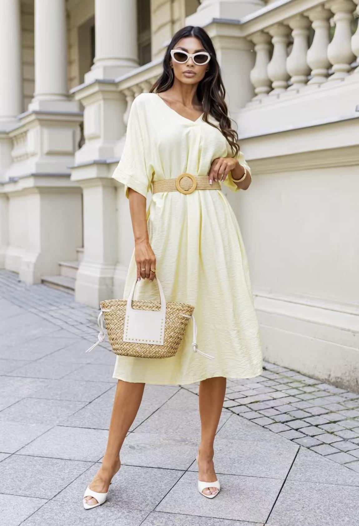 Robe MILA bohème avec ceinture col V