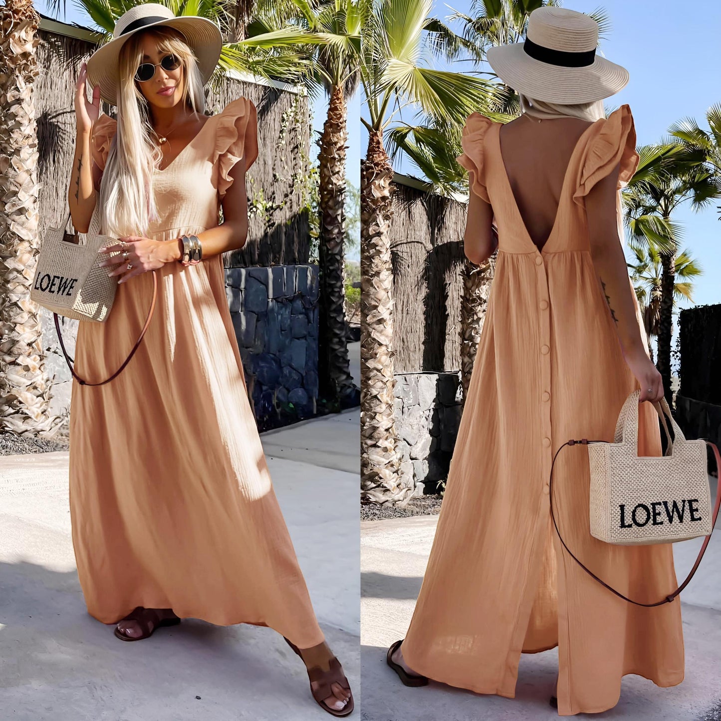 Robe KAÏNA bouton dans le dos