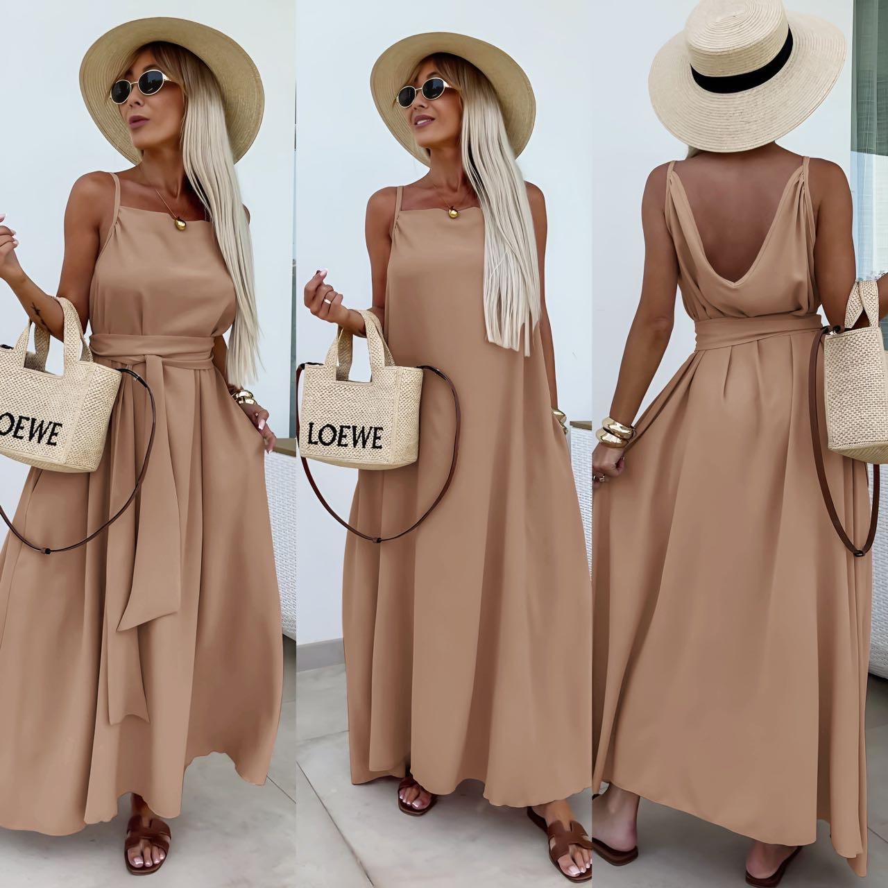 Robes RIA longues Bretelles,Uni