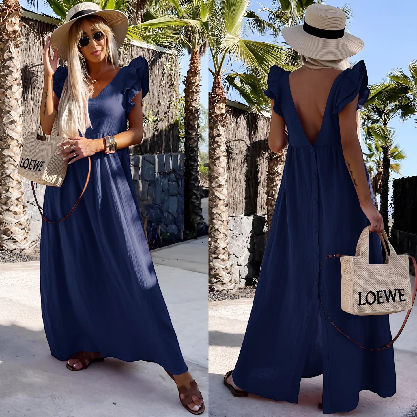 Robe KAÏNA bouton dans le dos