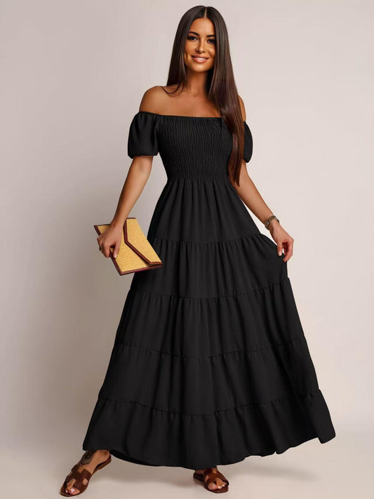 Robe KAYLA à volants épaules dénudées