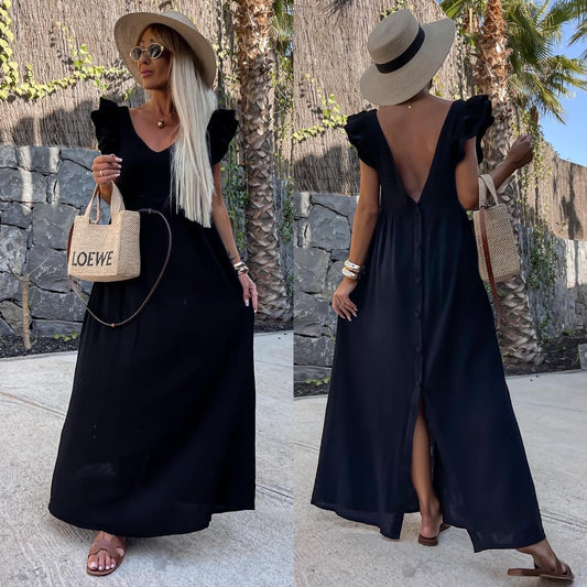 Robe KAÏNA bouton dans le dos