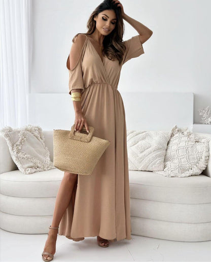 Robe longue ALBA épaules ouverte