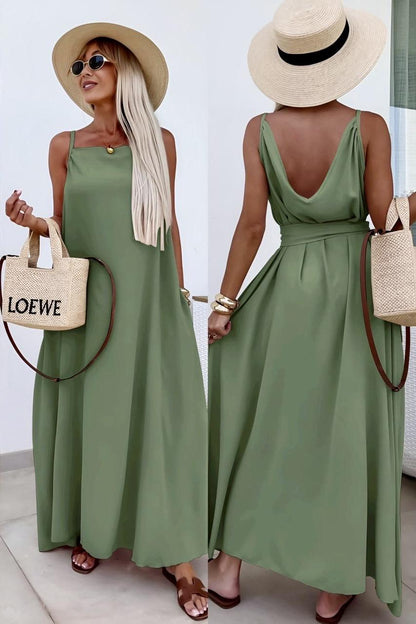 Robes RIA longues Bretelles,Uni