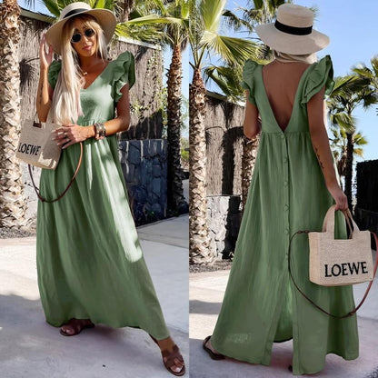 Robe KAÏNA bouton dans le dos